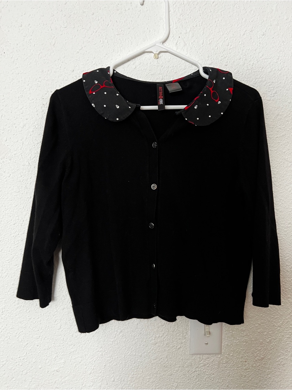 Retro Chic by Torrid Black Cropped Cardigan Peter Pan Collar